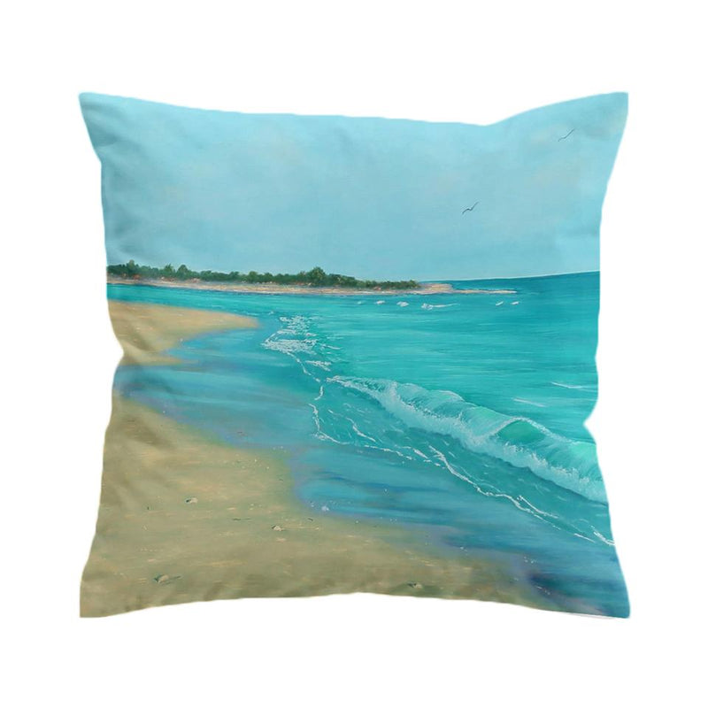 Best Escape Beach Painting Pillow Cover