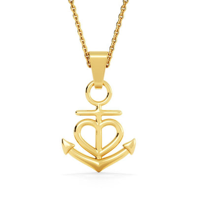 Best Friends Anchor and Heart Necklace