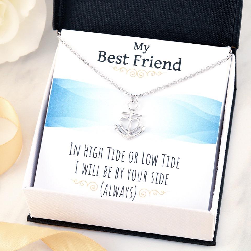 Best Friends Anchor and Heart Necklace