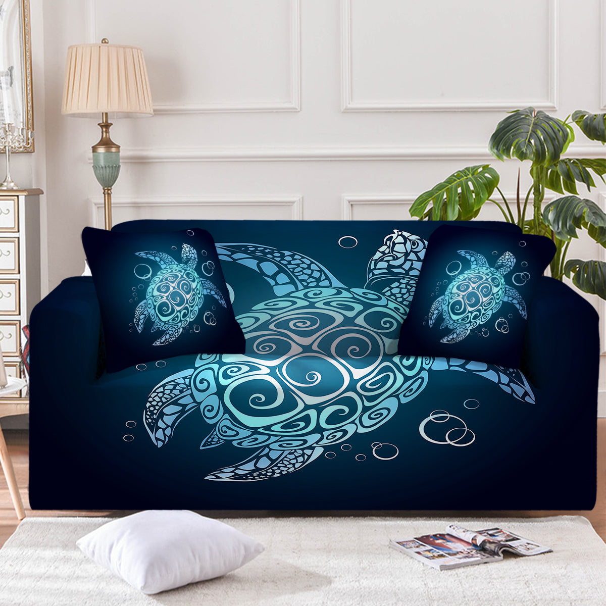 Black Turtle Twist Couch Cover