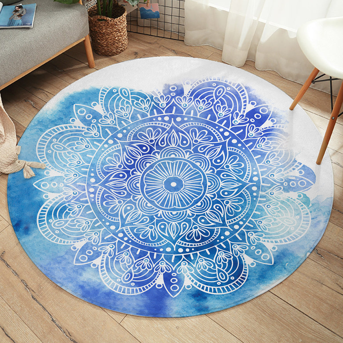 Mandala Hues Round Area Rug