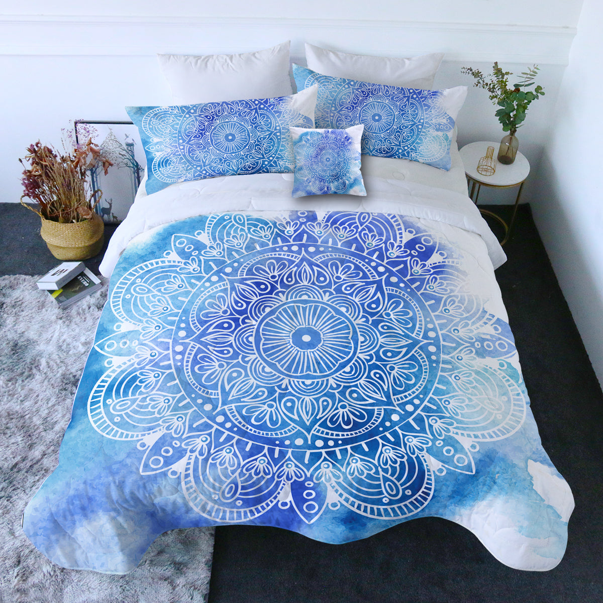 Mandala Hues Comforter with Shams and Pillow Cover