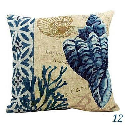 Blue Ocean Series Mix and Match Front and Back Print Pillow Cover