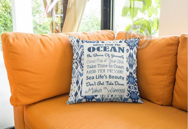 Blue Ocean Sign Pillow Cover