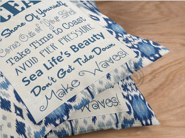 Blue Ocean Sign Pillow Cover