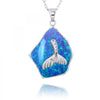 Blue Opal Necklace with Sterling Silver Whale Tail