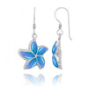 Blue Opal Starfish French Wire Earrings