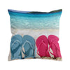 Blue & Pink Flip Flops Pillow Cover