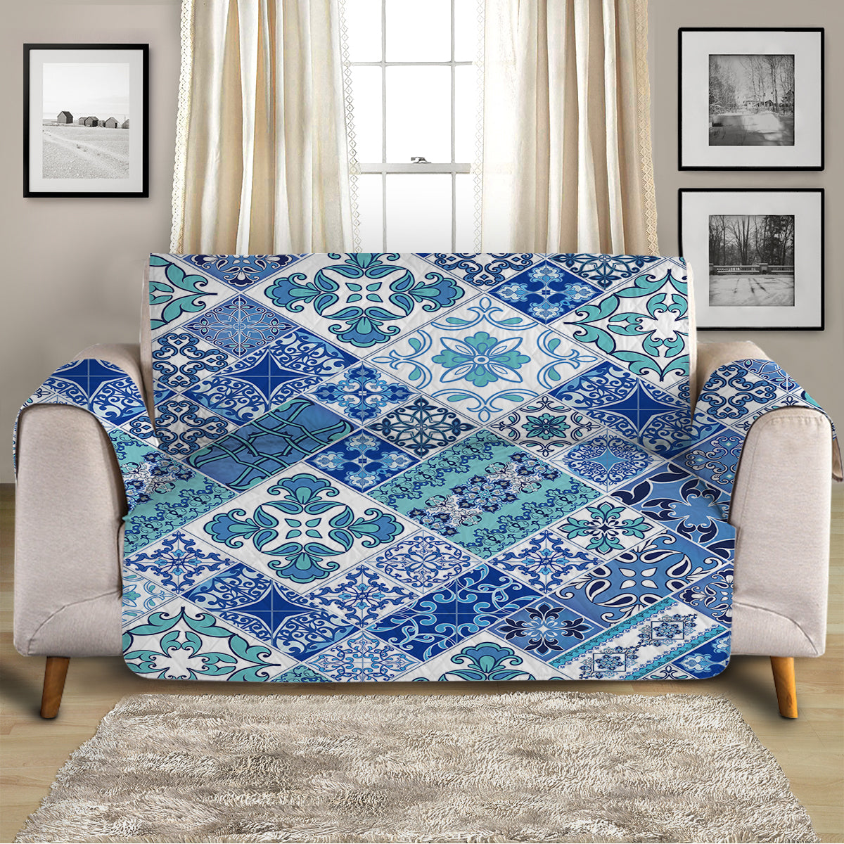Coastal Mosaic Sofa Cover
