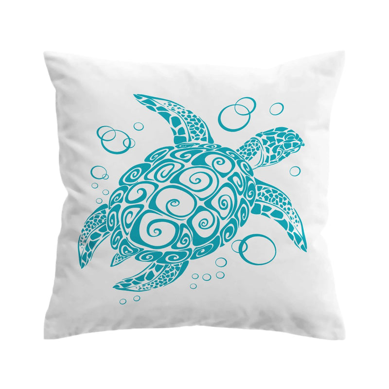 Blue Turtle Twist Pillow Cover