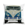 Blue VW Beach Bus Pillow Cover