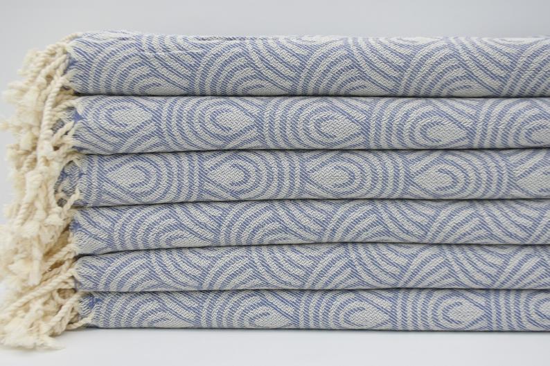 Blue Waves 100% Cotton Towel