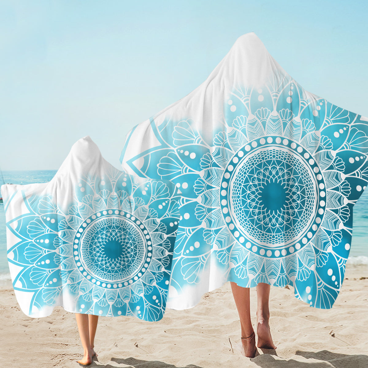 Bohemian Blues Hooded Towel