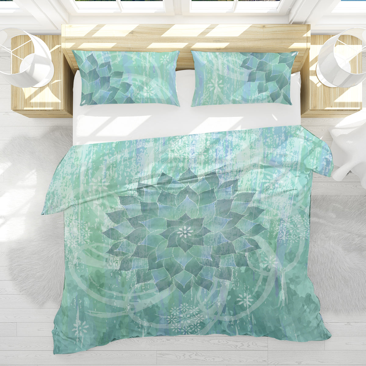 The Ocean Hues Reversible Bedcover Set