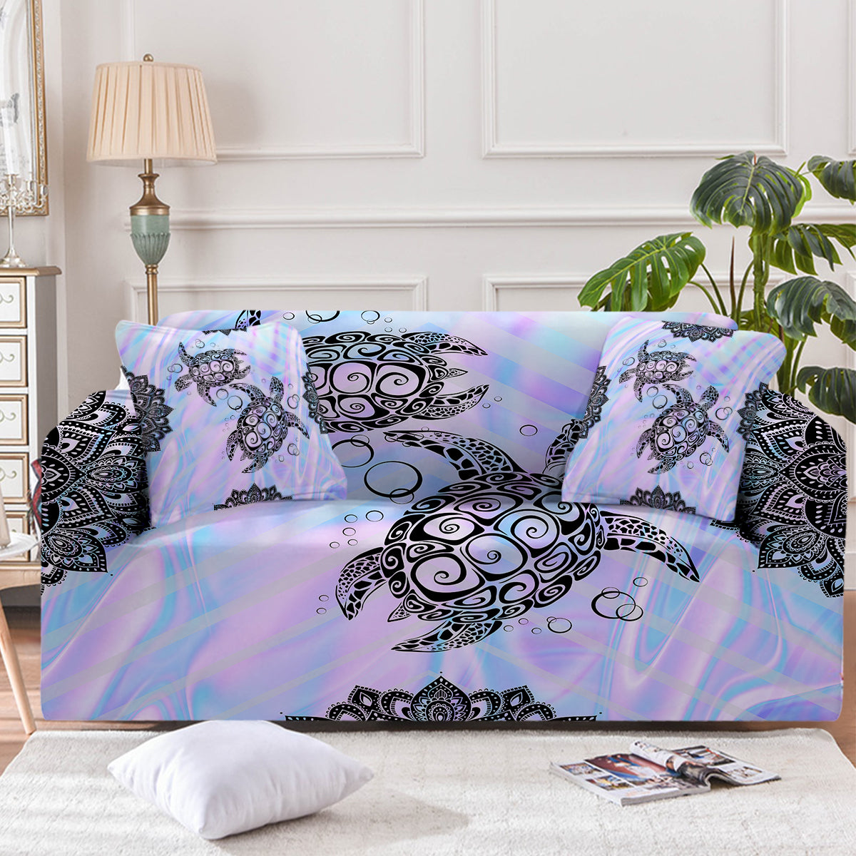 Rainbow Turtle Twist Couch Cover