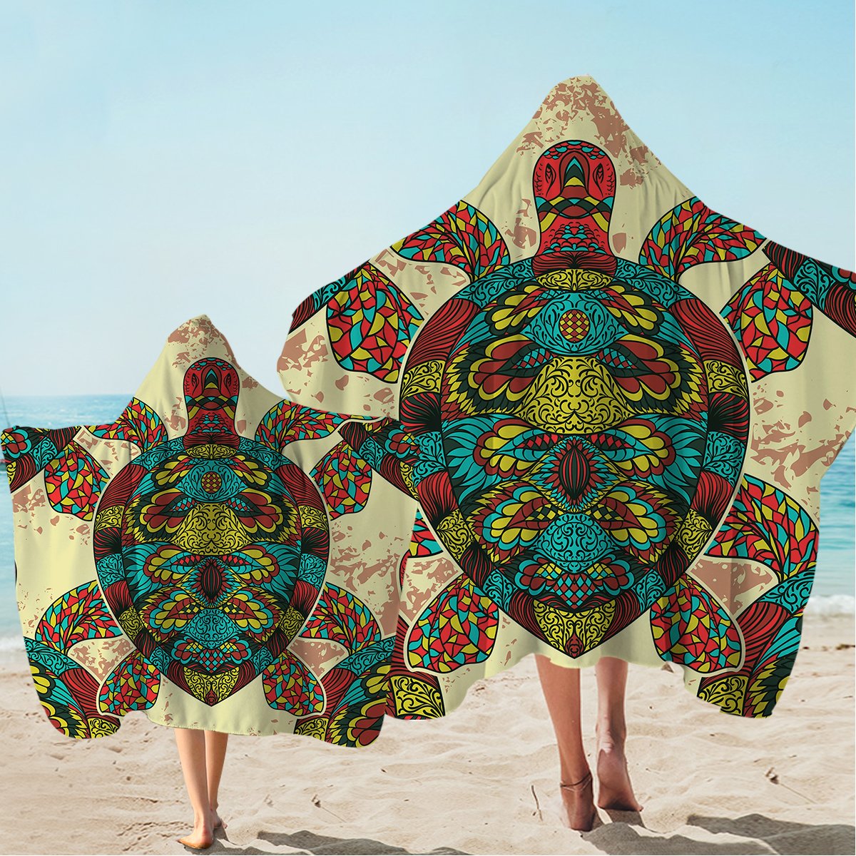 Bohemian Sea Turtle Hooded Towel