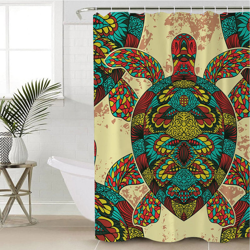 Bohemian Sea Turtle Shower Curtain