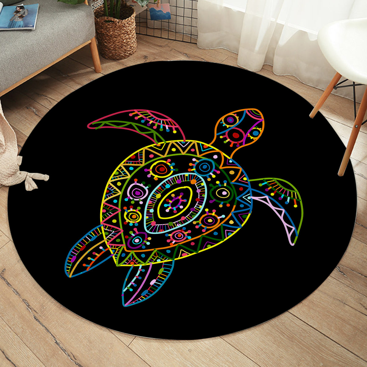 Free Spirit Turtle Round Area Rug