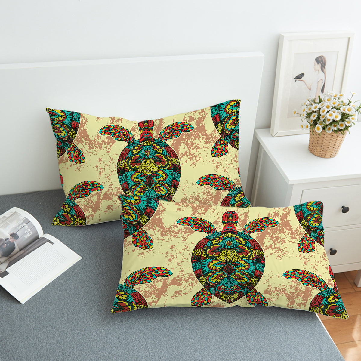 Bohemian Sea Turtle Pillow Sham