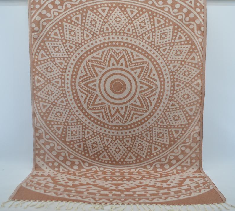 Brown Mandala 100% Cotton Towel