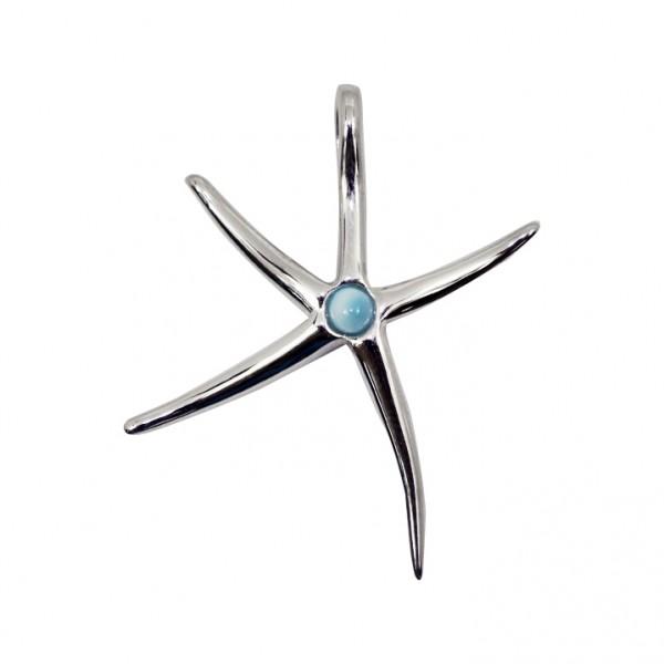 Caribbean Larimar Tropical Starfish Pendant