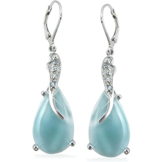 Classic Caribbean Larimar and Sky Blue Topaz Jewelry Set