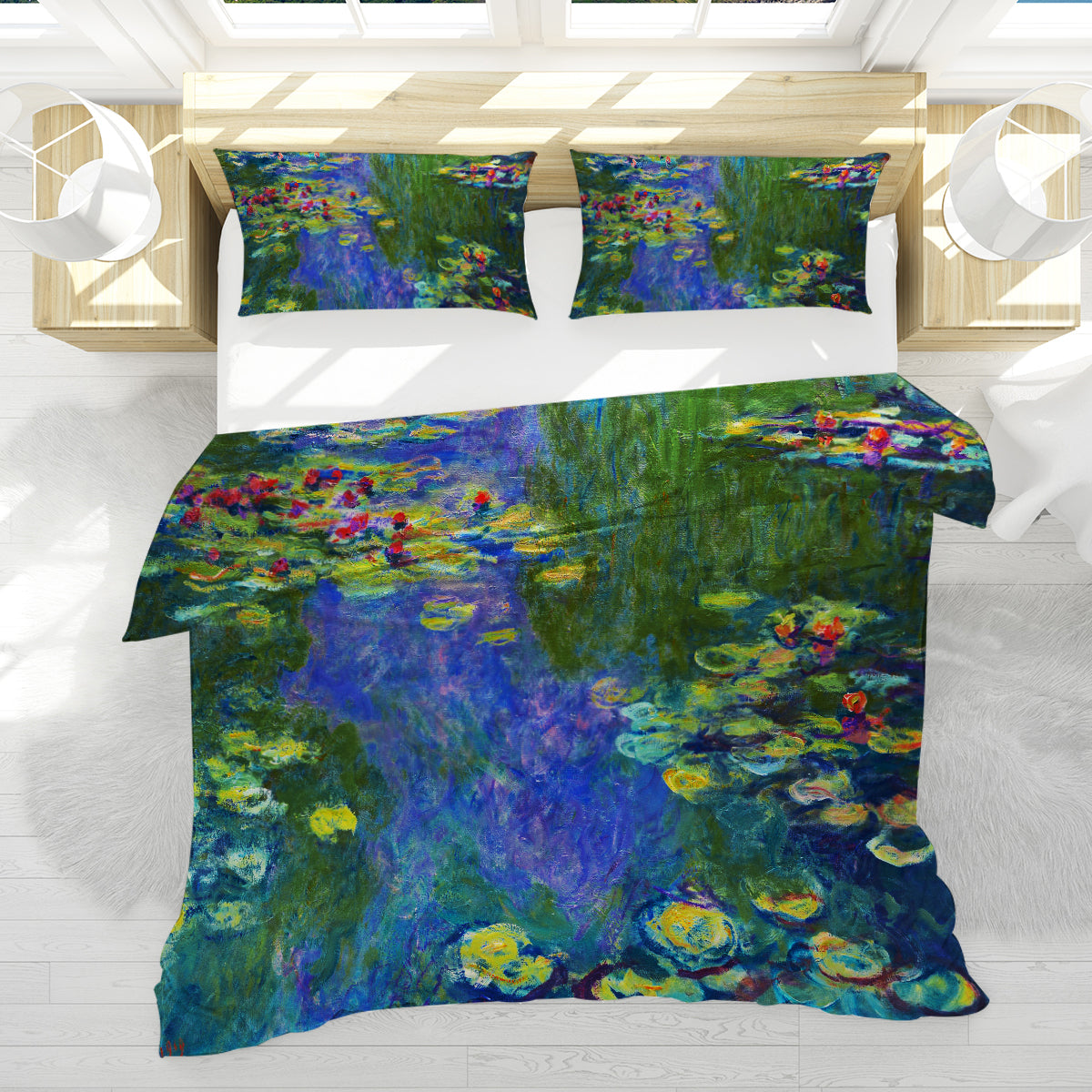 Claude Monet&#39;s Water Lilies Double Sided Bedcover Set