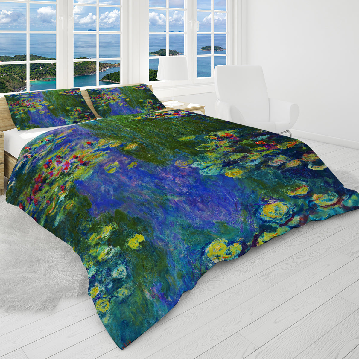 Claude Monet&#39;s Water Lilies Double Sided Bedcover Set