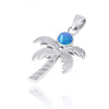 Palm Tree Necklace with Blue Opal - Miami