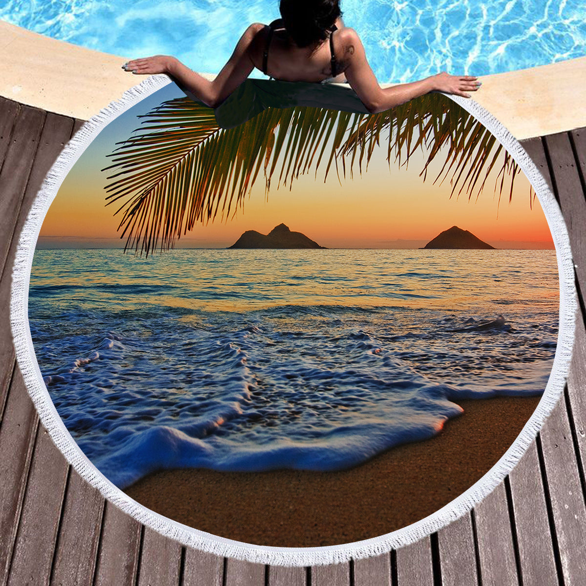 Tropical Sunset Towel + Backpack