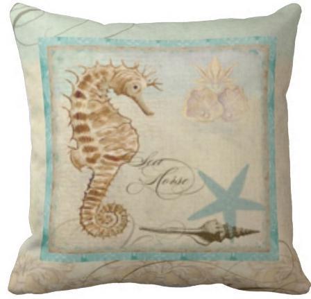 Coastal Seahorse Pillow Cover