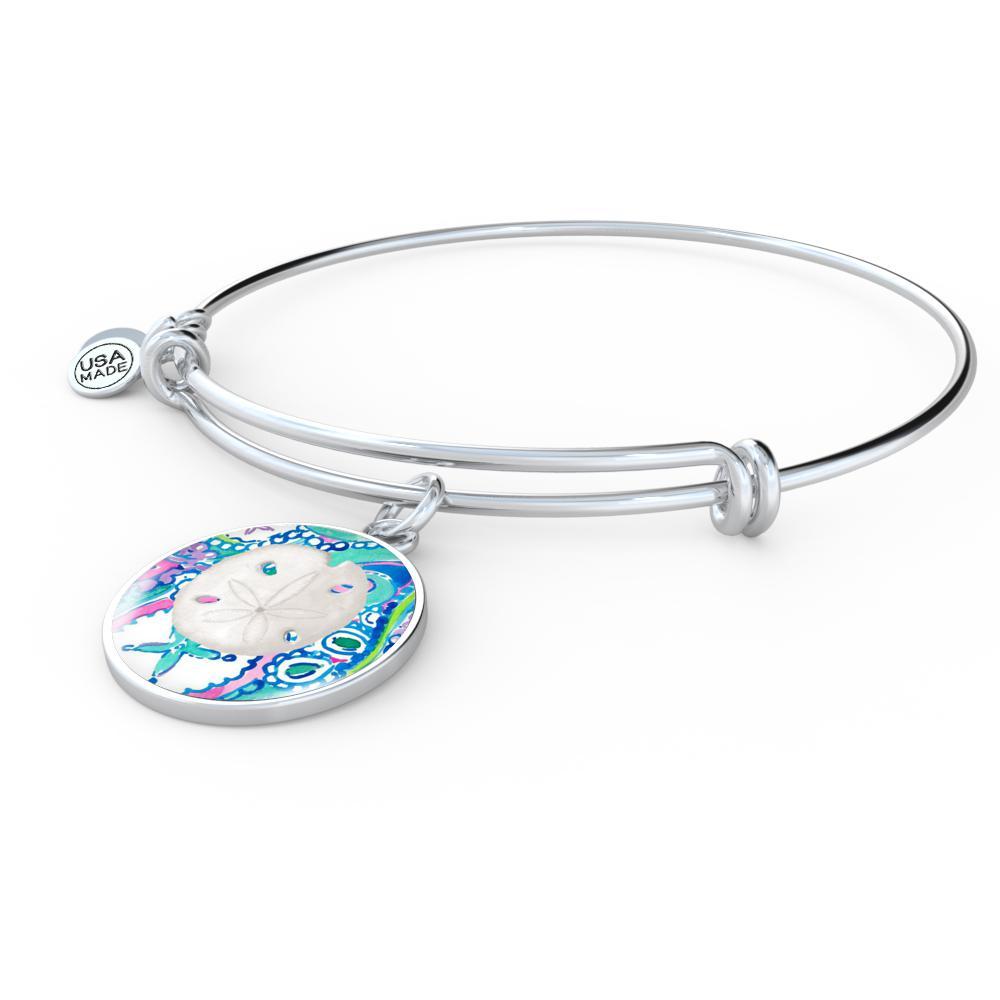 Colorful Sand Dollar Bangle Bracelet