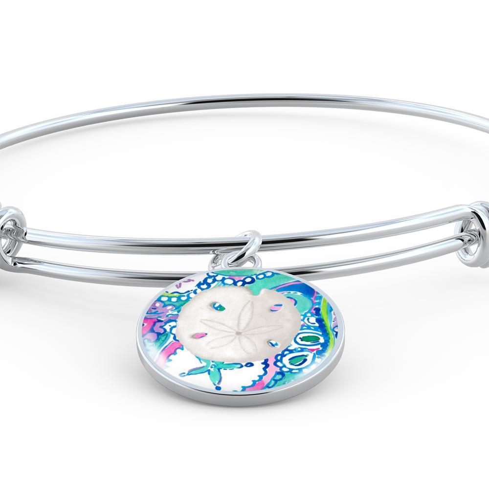 Colorful Sand Dollar Bangle Bracelet
