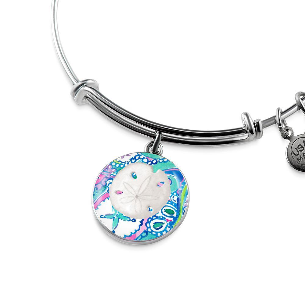 Colorful Sand Dollar Bangle Bracelet