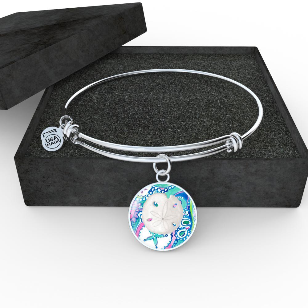 Colorful Sand Dollar Bangle Bracelet