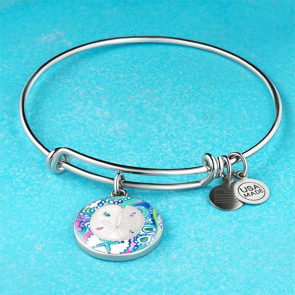 Colorful Sand Dollar Bangle Bracelet