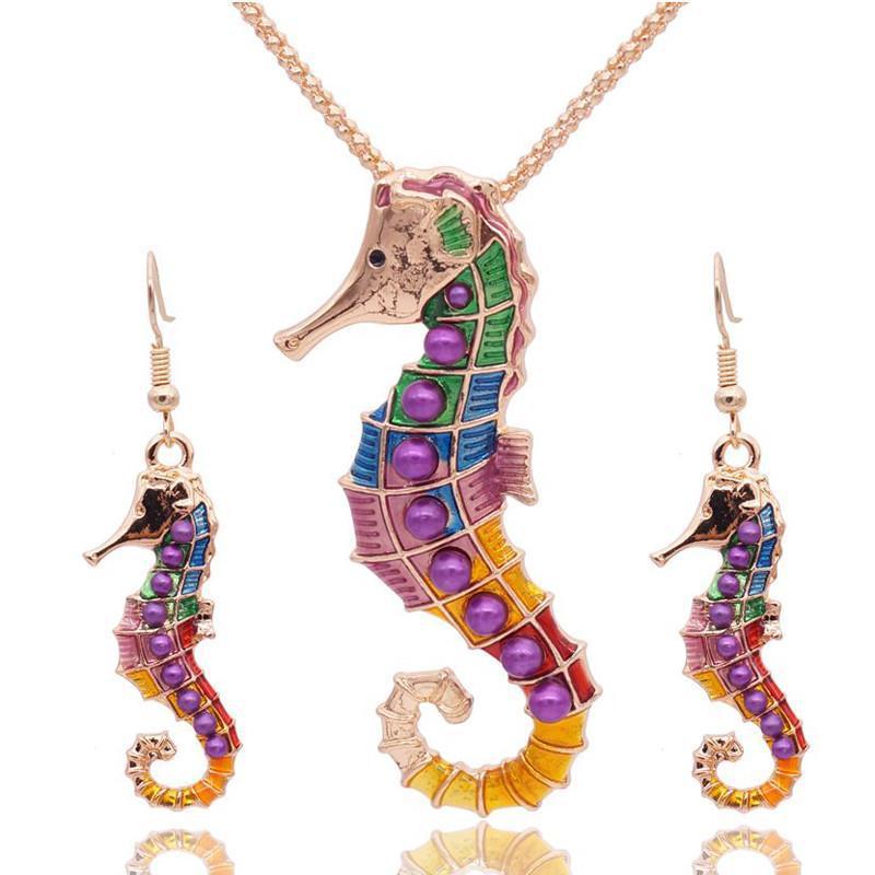 Colorful Seahorse Jewelry Set