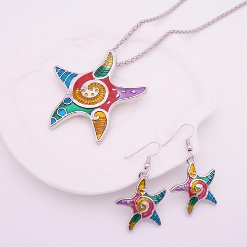 Colorful Starfish Jewelry Set