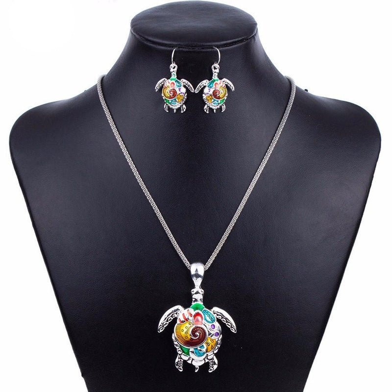 Colorful Turtle Jewelry Set