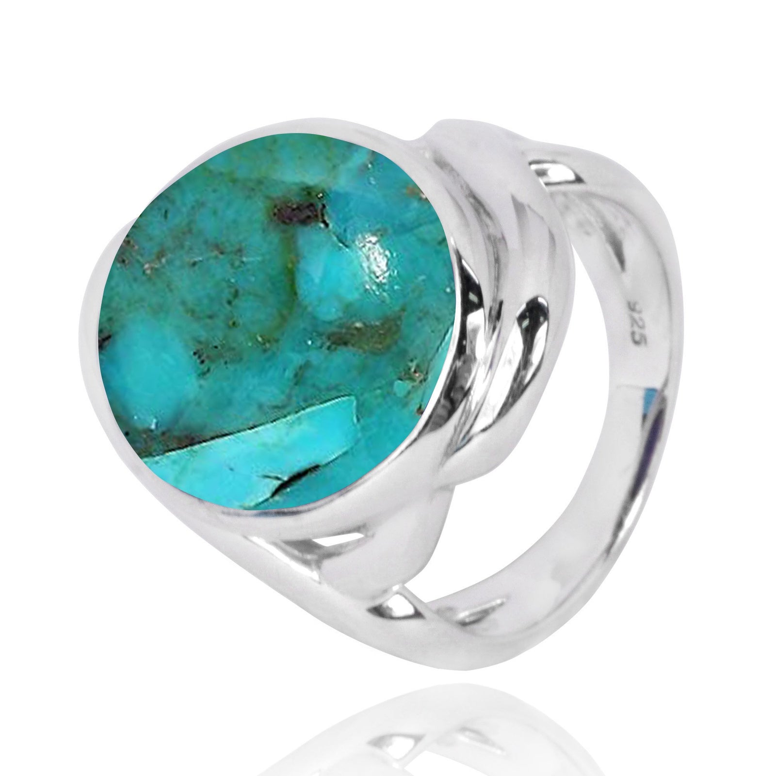 Compressed Turquoise Cocktail Ring