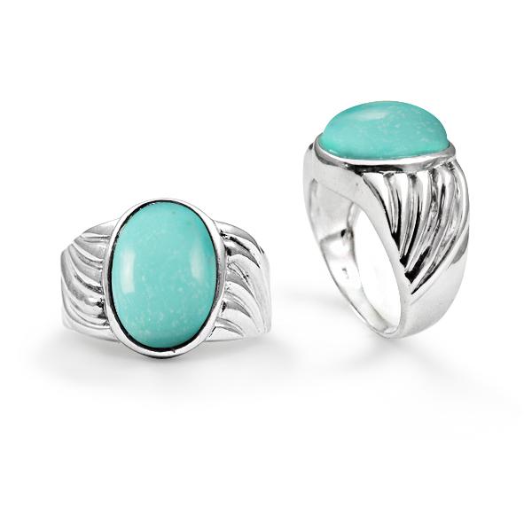 Compressed Turquoise Cocktail Ring