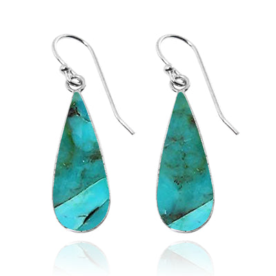 Compressed Turquoise Drop Earrings