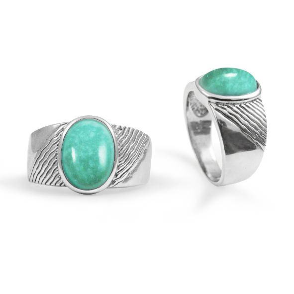 Compressed Turquoise Gemstone Ring