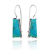 Compressed Turquoise Lever Back Earrings