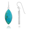 Compressed Turquoise Oxidized Silver Drop Earrings