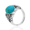 Compressed Turquoise Oxidized Silver Statement Ring