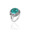 Compressed Turquoise Oxidized Silver Statement Ring