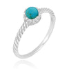 Compressed Turquoise Solitaire Ring
