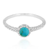 Compressed Turquoise Solitaire Ring