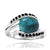Compressed Turquoise Statement Ring with 18 Round Shape Black Spinal Stones